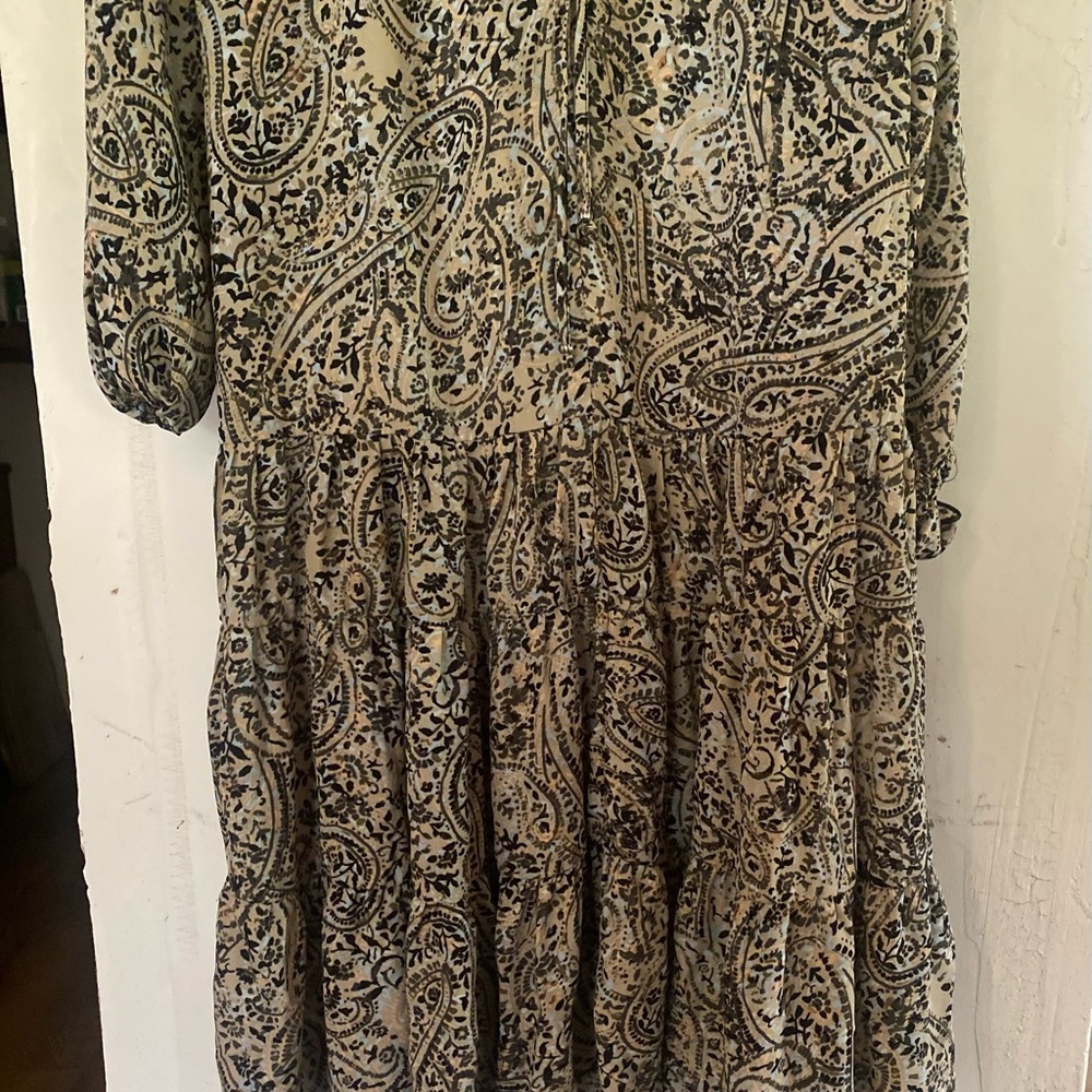 Elegant Paisley Long Sleeve Dress